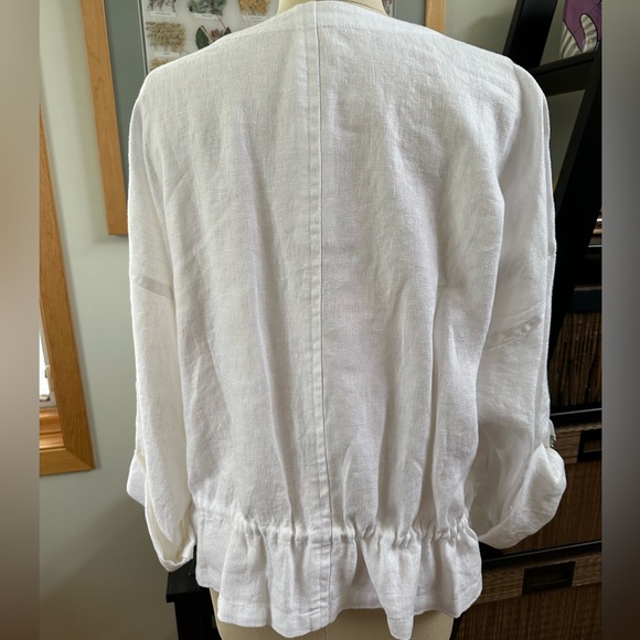 🆕 Heavy Organic Linen Round Neck Jacket by Eileen Fisher - Picture 3 of 10